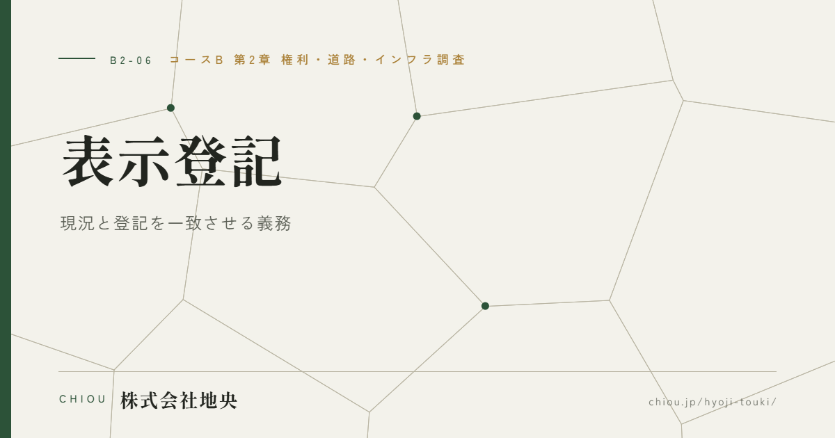 表示登記 ── 現況と登記を一致させる義務